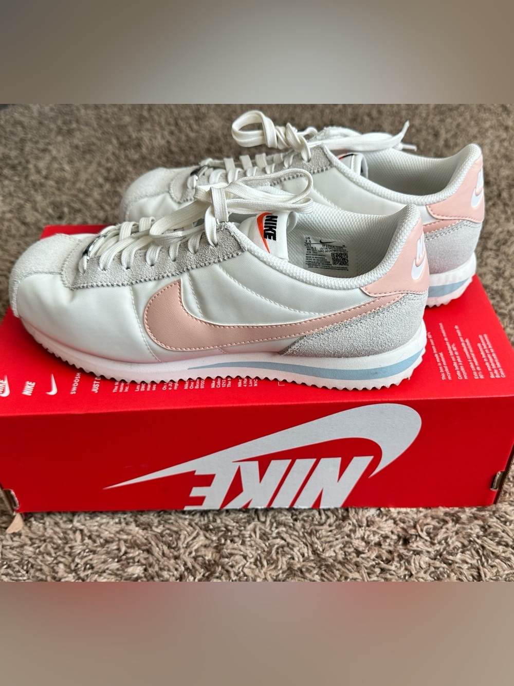 Nike Women’s White & Pink Retro Runner Sneakers Cortez